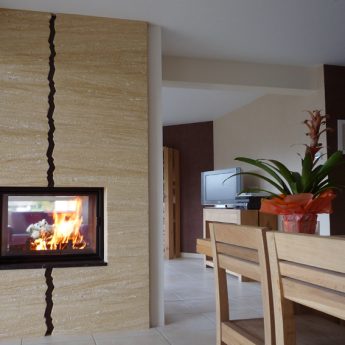 çift taraflı şömine