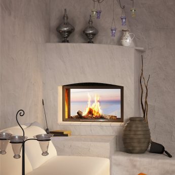 çift taraflı şömine